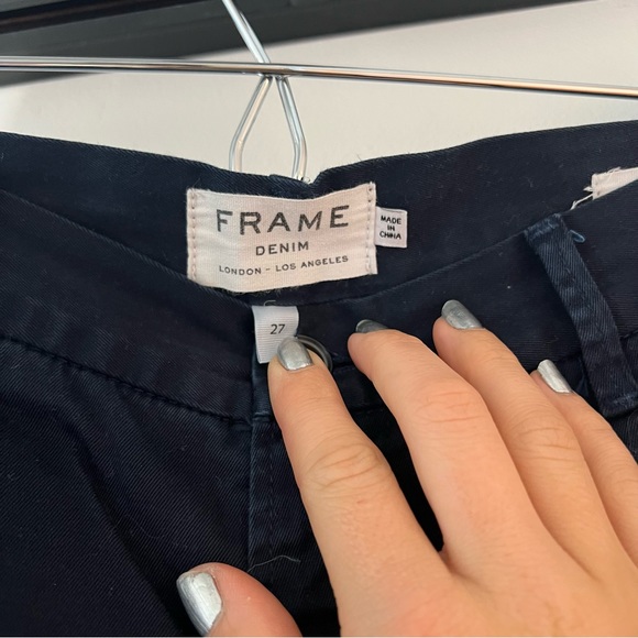 Frame Le Crop Mini Boot Pants in Navy - Picture 3 of 6